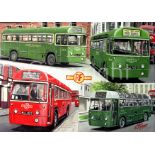 London Transport RF Bus Montage Large Metal Wall Art.