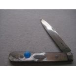 George IV Mother of Pearl Hafted Silver Bladed Folding Fruit Knife