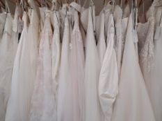 Bulk Lot of 25 Wedding Gowns/Skirts/Bodices All Mixed Sizes and Designs. RRP £25k etc. Mainly Iv...