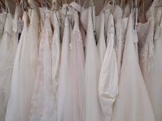 Bulk Lot of 25 Wedding Gowns/Bodices/Skirts All Mixed Sizes and Designs. RRP £25k etx. Mainly Iv...