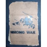 Rare Big Banksy Cardboard 2003 Protest Wrong War Stencil Art