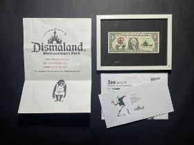 Banksy Dismaland 2015 Weston-Super-Mare Real Dollar Framed Ticket +