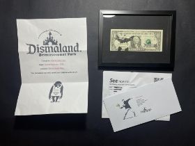 Banksy Dismaland 2015 Weston-Super-Mare Real Dollar Framed Ticket +