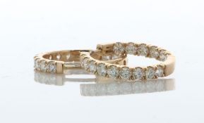18ct Rose Gold Hoop Diamond Earring 1.58 Carats