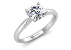 18ct White Gold Single Stone Prong Set Diamond Ring 0.50 Carats