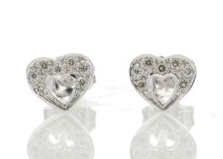 9ct White Gold Fancy Cluster Diamond Earrings