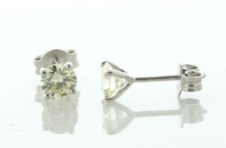 18ct White Gold Single Stone Diamond Earring 1.06 Carats