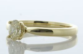 18ct Yellow Gold Single Stone Oval Cut Diamond Ring 0.42 Carats