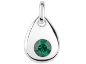 Sterling Silver May Birthstone 4mm Emerald Crystal Pendant