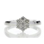 9ct White Gold Diamond Cluster Ring 0.45 Carats
