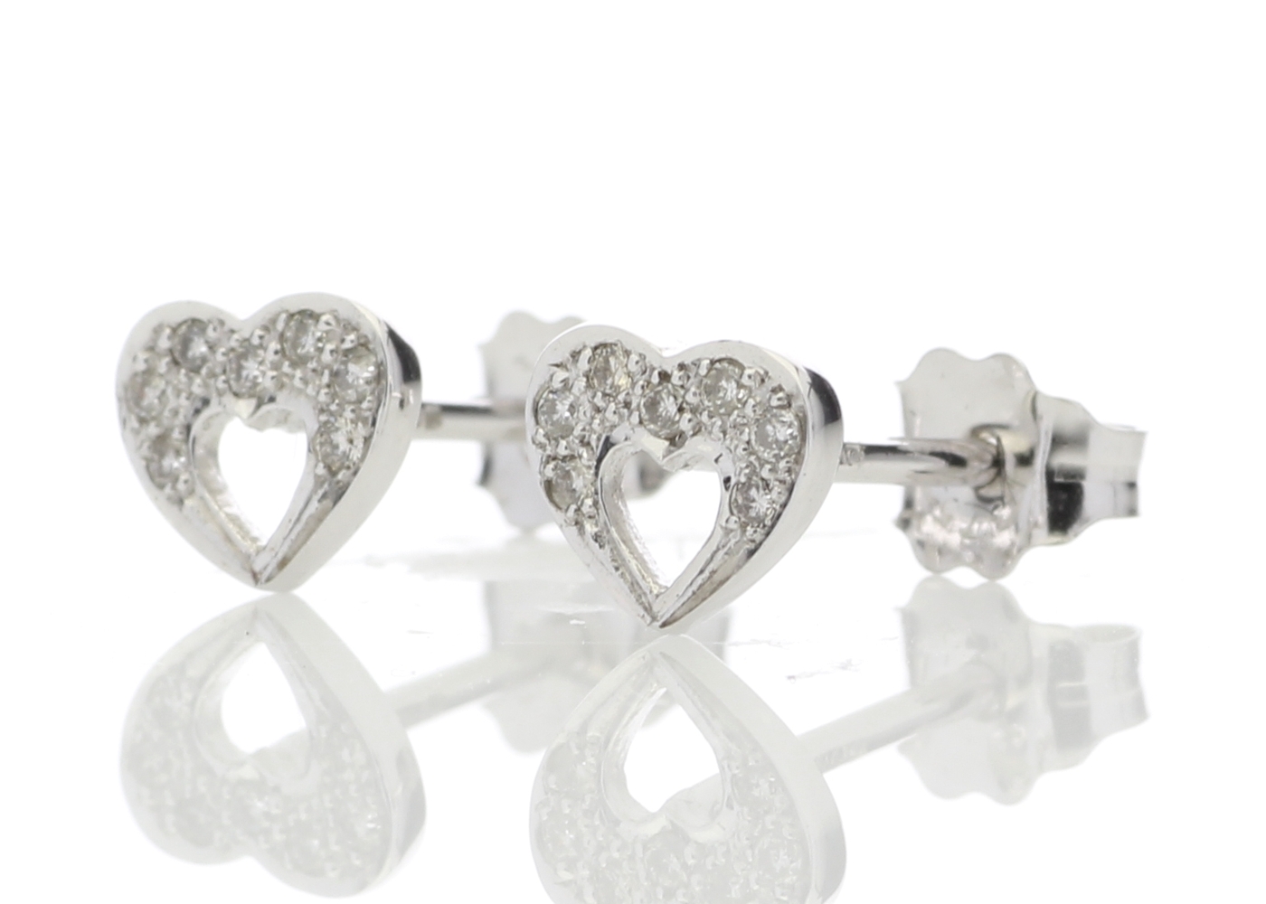 9ct White Gold Fancy Cluster Diamond Earrings - Image 2 of 5