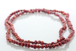 36 Inch Baroque Shaped Cherry 5.0 - 6.0mm Pearl Necklace