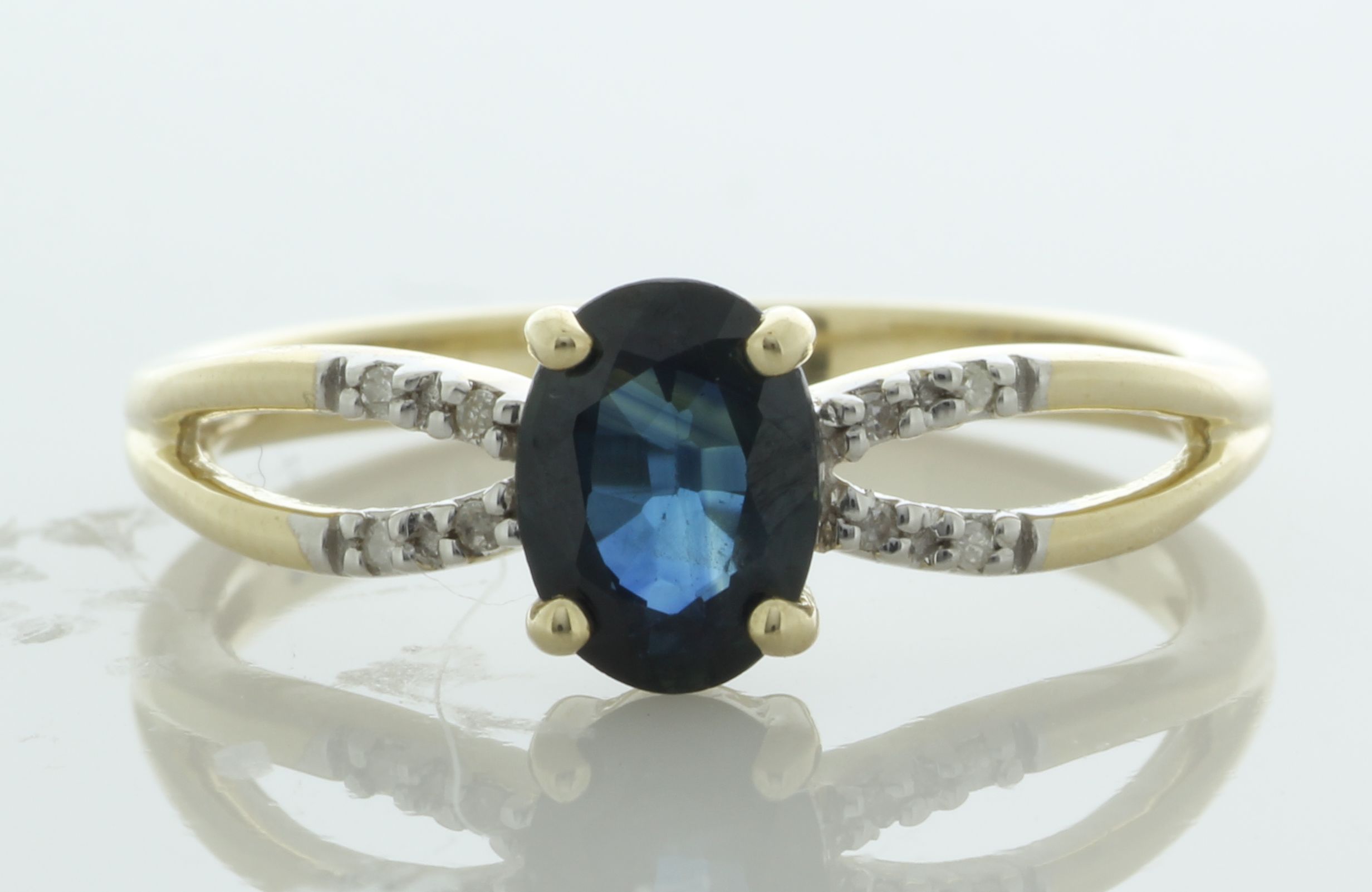 9ct Yellow Gold Diamond and Sapphire Ring (S0.96) 0.03 Carats