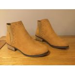 Dolcis “Wendy” Low Heel Ankle Boots, Size 3, Tan - New RRP £45.99