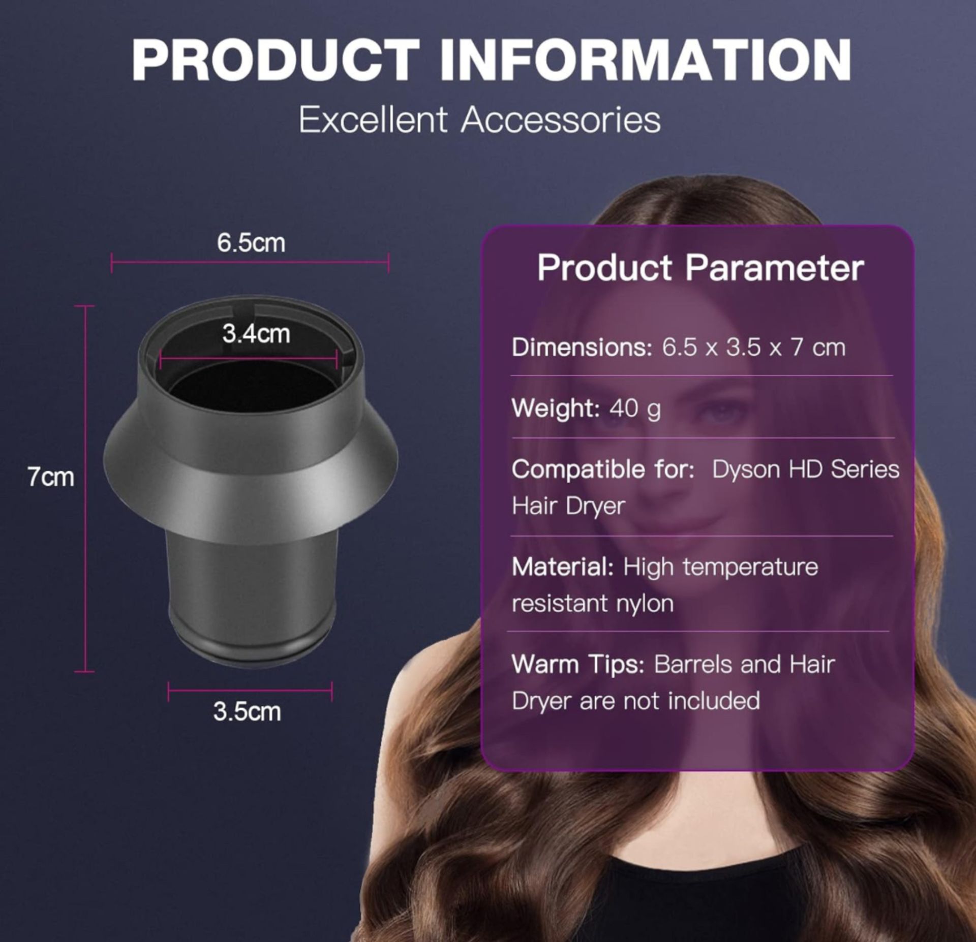 15x LOCINTE Multifunctional 2 in 1 Hairdryer Accessory, Compatible With Dyson Supersonic - Image 3 of 5