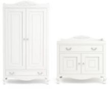 Grand Opulence 2 Piece Nursery Set Furniture Room Wardrobe & Baby Changer White