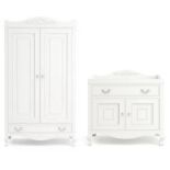 Grand Opulence 2 Piece Nursery Set Furniture Room Wardrobe & Baby Changer White