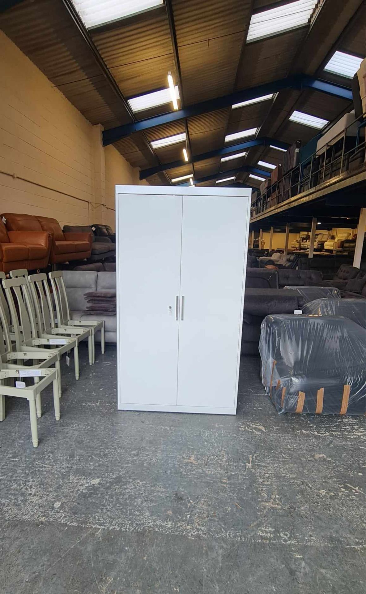 6FT Metal 2 Door White Locker For Storage