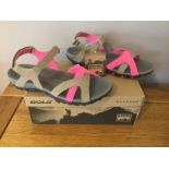 Gola Womens “Cedar” Hiking Sandals, Taupe/Hot Pink, Size 7 - Brand New