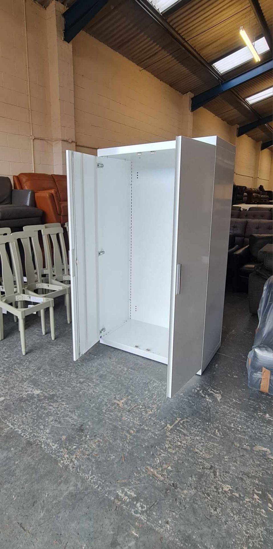 6FT Metal 2 Door White Locker For Storage - Image 4 of 6