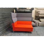 Elite Evo Plus Orange and Grey Fabric Two Seater Left Arm Full High Back Seat