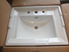3x Traditional White Basins 3T/H - 620 x 480 x 220mm
