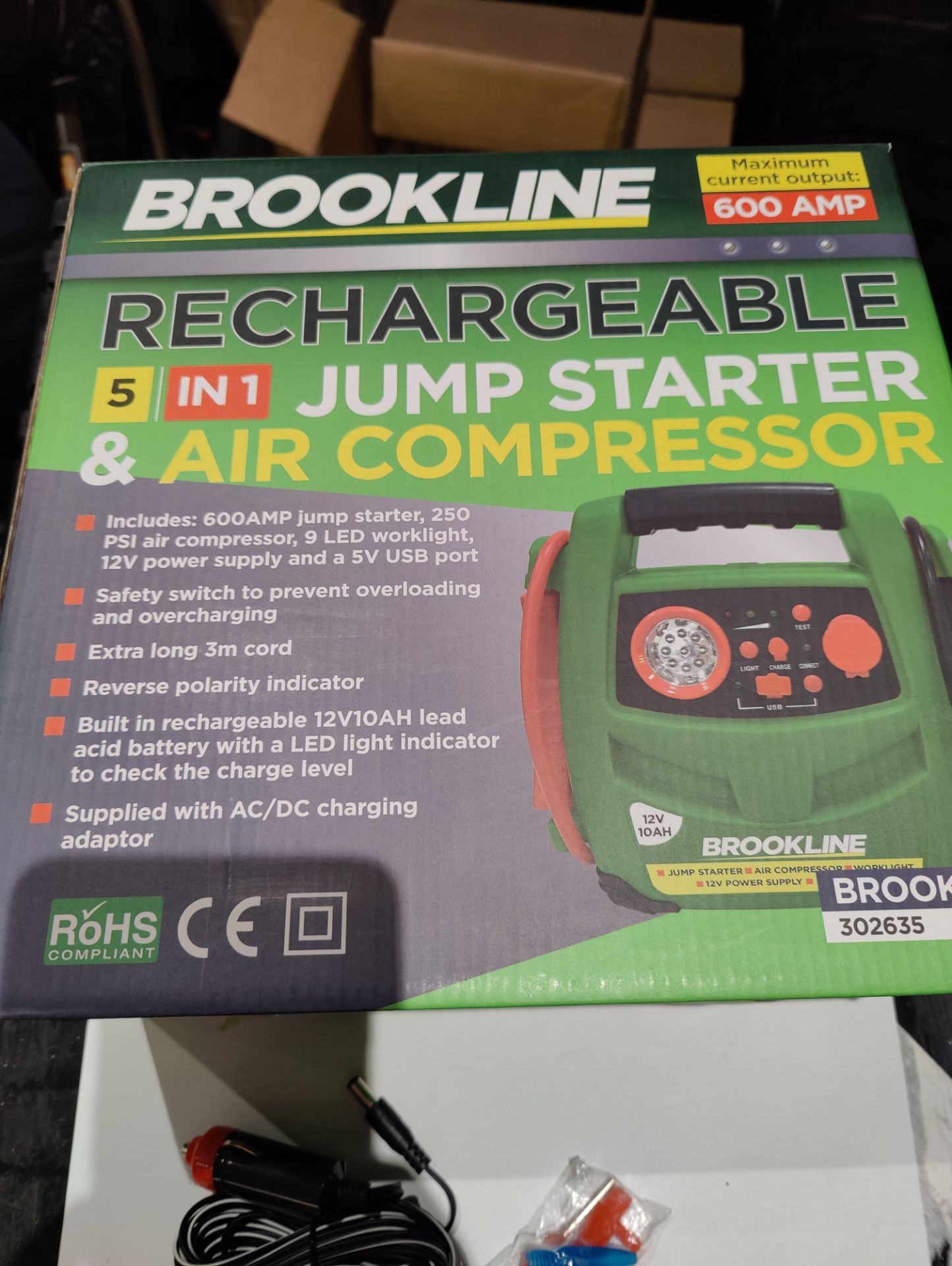 Clearance Joblot 3 x Brookline Rechargeable Jump Starter& Air compressor - Image 6 of 7