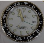 34 cm Silver Body Black Bezal White Dial Clock