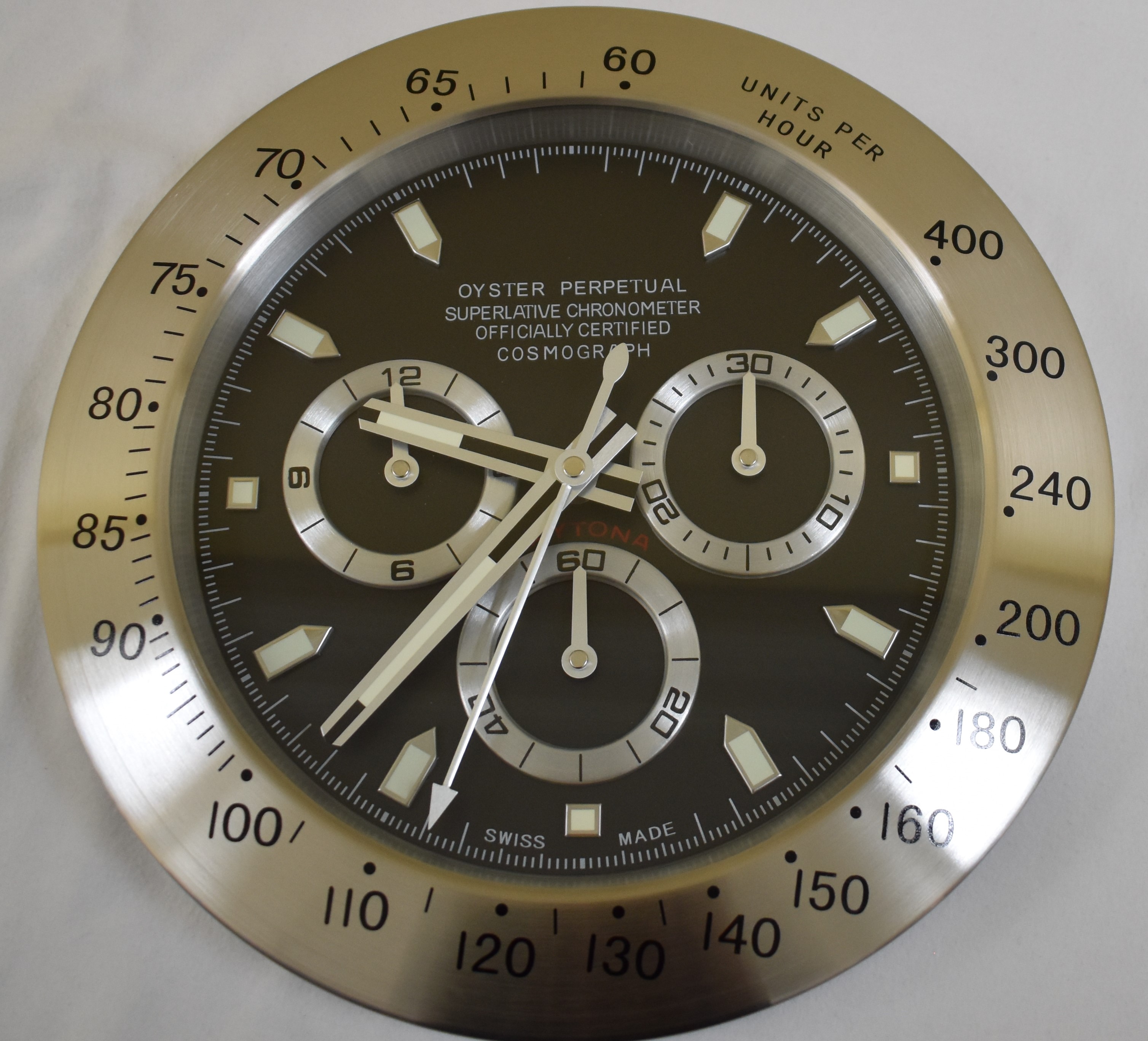 34 cm Silver Body Black Dial Clock - Image 2 of 2