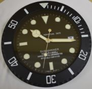 34 cm Black Body Black Dial Clock