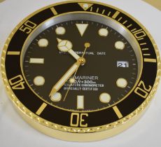 34 cm Golden Body Black Bazel Black Dial Clock