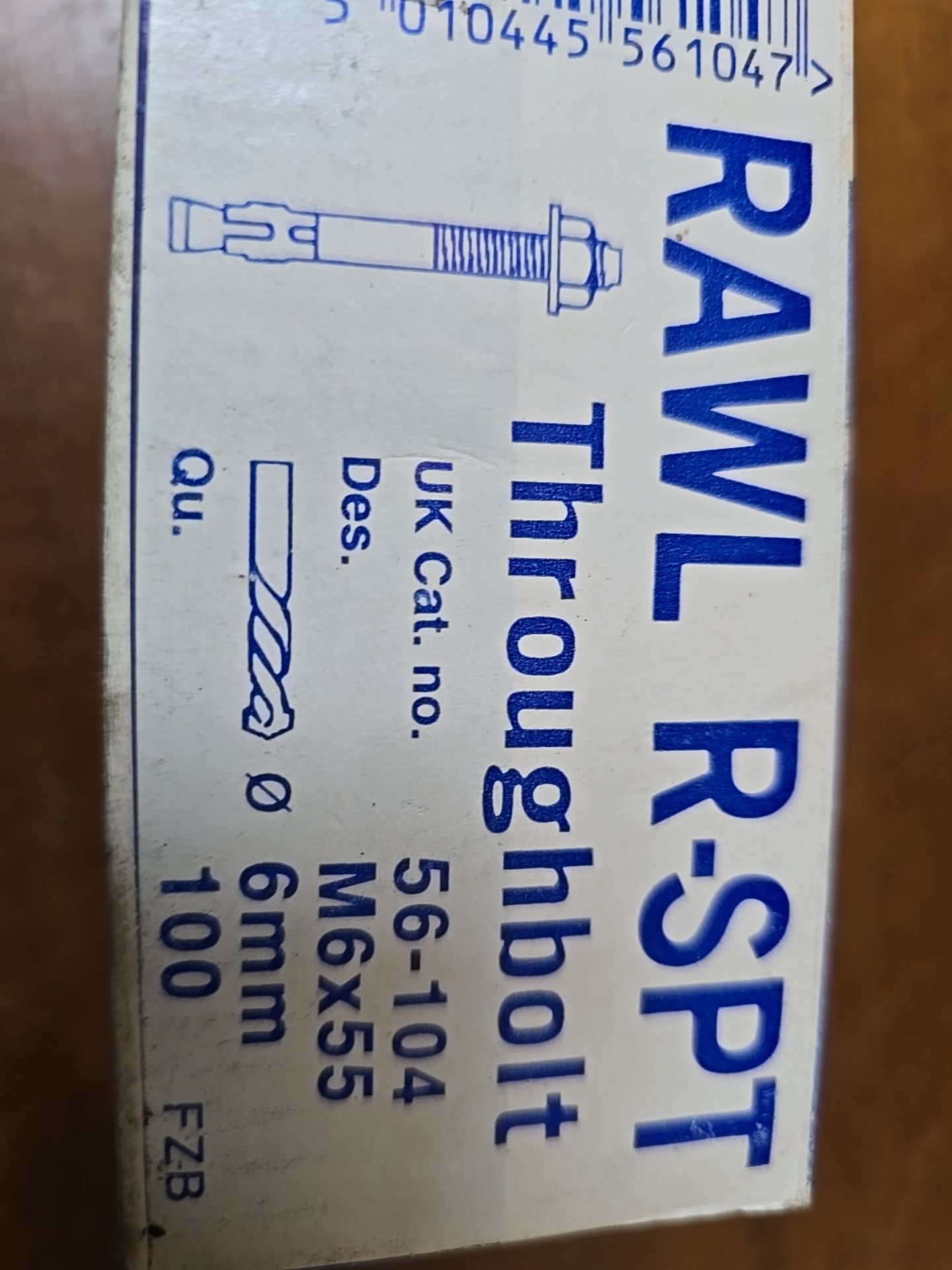 100 x Rawlplug Rawbolt M6 x 55mm R-SPT Hot Dipped Galvanised - Image 4 of 6