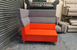 Elite Evo Plus Orange and Grey Fabric Two Seater Left Arm Full High Back Seat