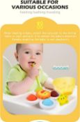 Suction Cup Spinner Toys, Baby Bath Toys With Suction Cup Silicone Flipping Board, Baby Sensory S...