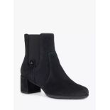 Geox Women's New Annya Suede Block Heel Ankle Boots, Black, UK 4