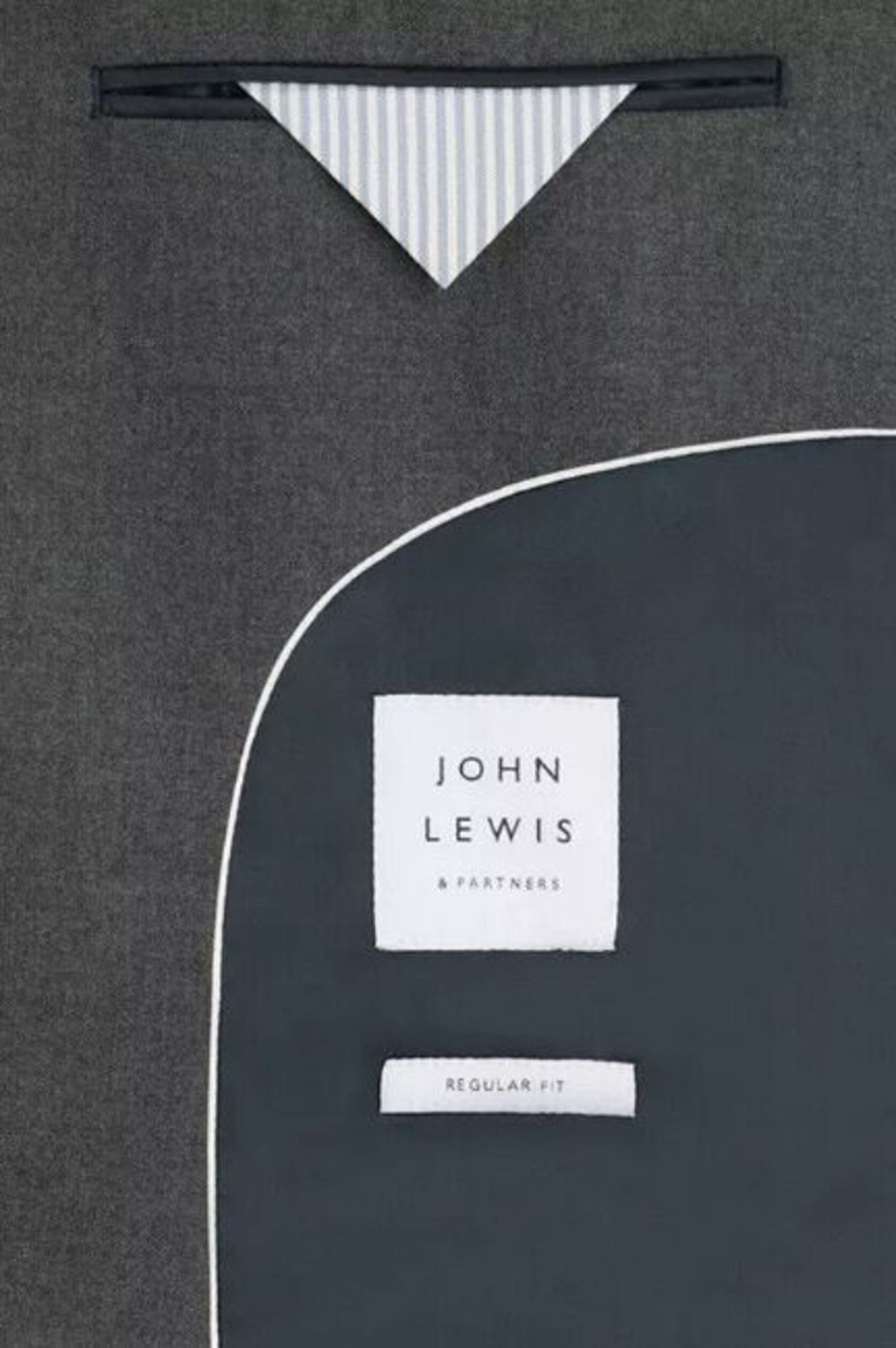John Lewis Wool Flannel Regular Fit Suit Jacket, Charcoal Size 40R | RRP £170 - Image 5 of 6