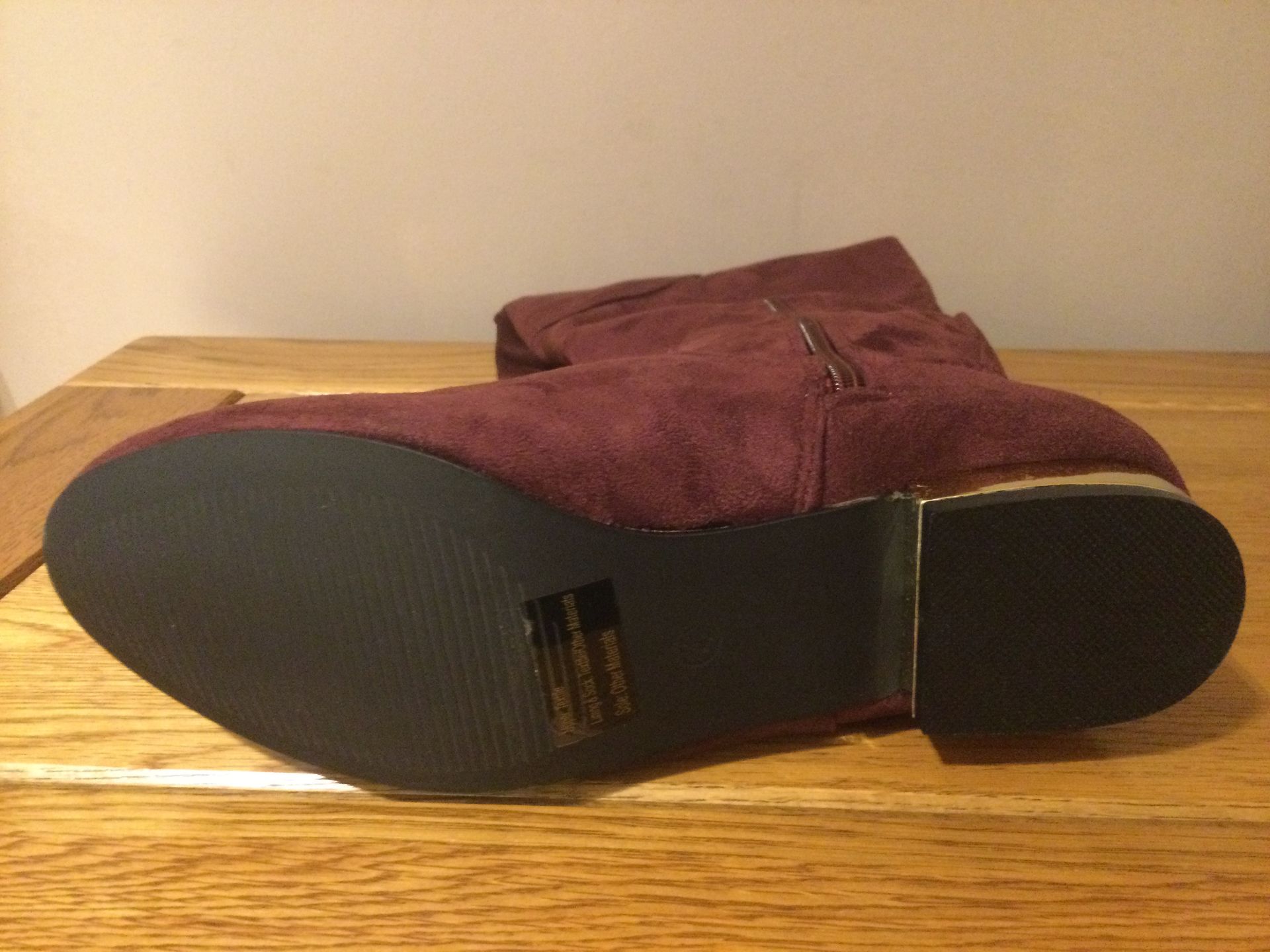 Dolcis “Katie” Long Boots, Low Heel, Size 5, Burgundy - New RRP £55.00 - Bild 5 aus 7