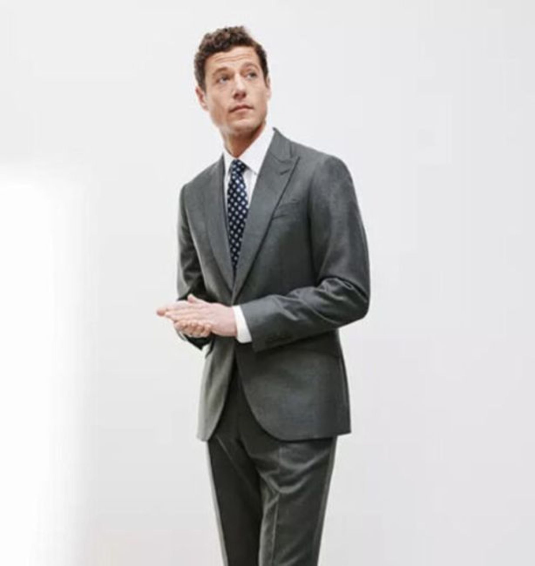 John Lewis Wool Flannel Regular Fit Suit Jacket, Charcoal Size 40R | RRP £170 - Image 2 of 6