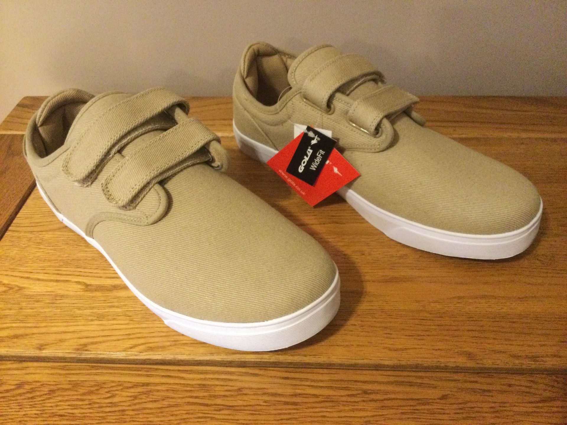 Gola “Panama” QF Men's Wide Fit Trainers, Size 10, Taupe/White - New RRP £36.00 - Bild 3 aus 5