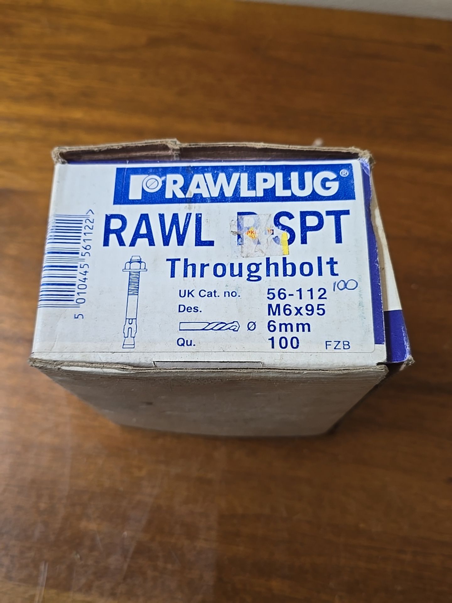 100x Rawlplug Throughbolt Anchor Rawl R-SPT M6 x 95mm Length 56-112 - Image 2 of 5