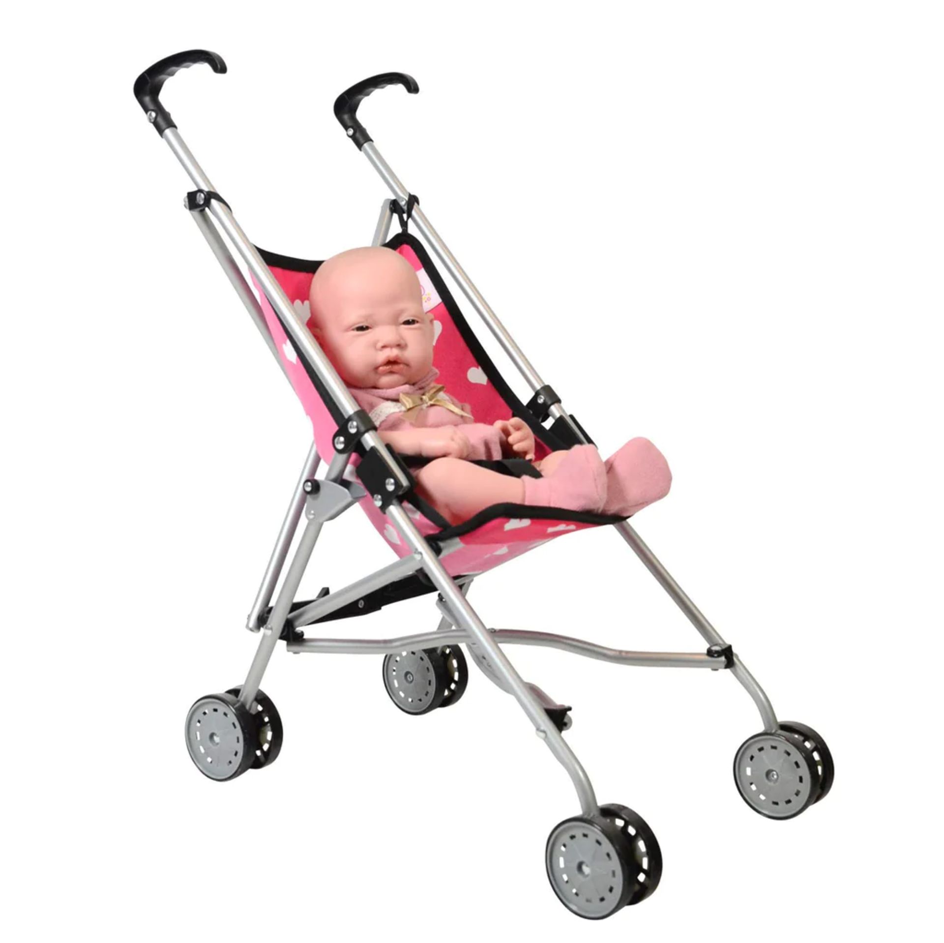 10x New York Doll Collection, My First Doll Stroller, Kids, Pink Hearts - RRP £200 - Image 3 of 5