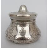 Sterling Silver Engraved Lidded Dish