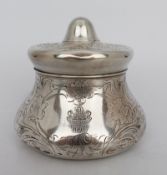 Sterling Silver Engraved Lidded Dish