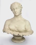 Victorian Parian Ware Bust of Clytie Sculpted by C. Delpech