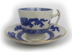 Cauldon Blue Dragon Tea Cup and Saucer