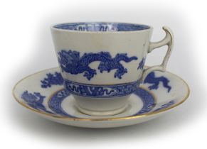 Cauldon Blue Dragon Tea Cup and Saucer