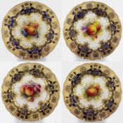 Collection of 4 Royal Worcester Cabinet Plates by Albert Shuck (1880-1961)