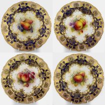 Collection of 4 Royal Worcester Cabinet Plates by Albert Shuck (1880-1961)