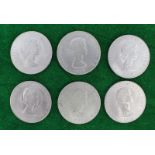 Collection of 6 Commemorative Churchill Crown Coins 1965