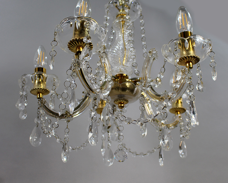 Decorative Five Light Crystal Chandelier - Image 5 of 5